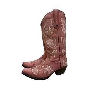 Corral Womens Western Cowboy Boots US 9 Pink Barbie Floral‎ Wedding G1087 RARE